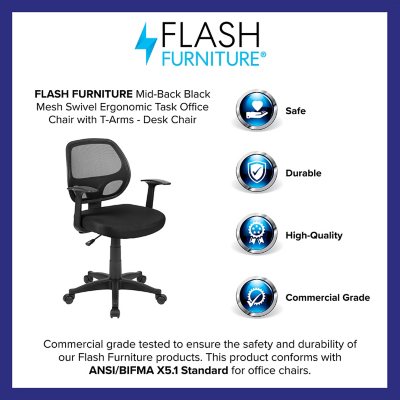 Flash Furniture Mid Back Mesh Computer Chair Black Sam s Club