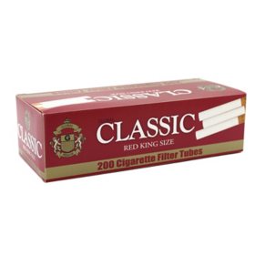 Classic Red King Filter Cigarette Tubes 200 ct., 5 pk.