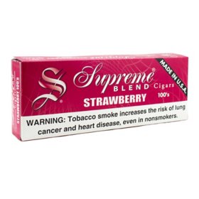 Supreme Blend Strawberry Cigars 100's, 20 ct., 10 pk.