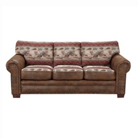 Sierra Mountain Lodge Inspired Tapestry Sofa