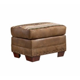 Wild Horses Ottoman With Solid Wood Frames