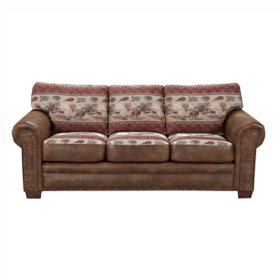 Deer Valley Traditional Sofa with Solid Wood Frame