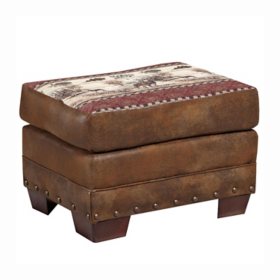 Deer Valley Ottoman With Solid Wood Frames