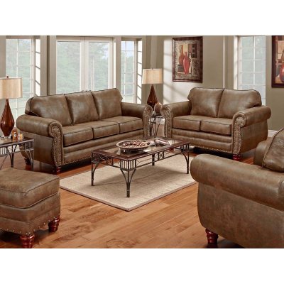 Sedona 4 Piece Traditional Nailhead Living Room Set Sam s Club