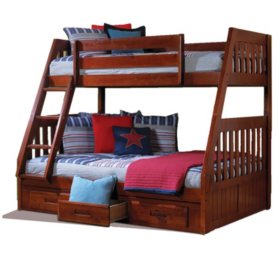 Twin Full Bunk Bed Merlot Sam S Club