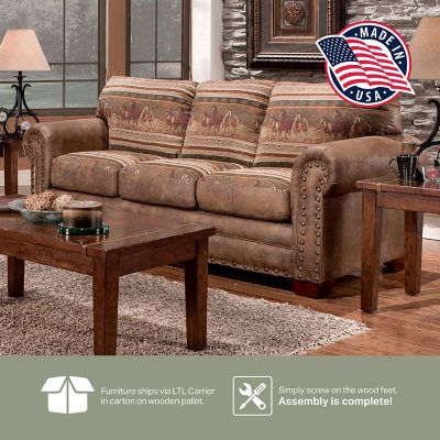 Rustic leather deals sleeper sofa