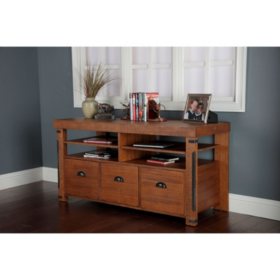 American Furniture Classics Industrial Collection Credenza Console with three large file drawers