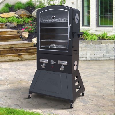 Smoke Hallow 38-Inch Outdoor Vertical Propane Gas BBQ Meat Smoker Grill,  Black 