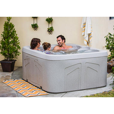 LifeSmart Celestial 4 Person Plug n Play Spa with 12 Hydrotherapy Jets, Waterfall + Steps