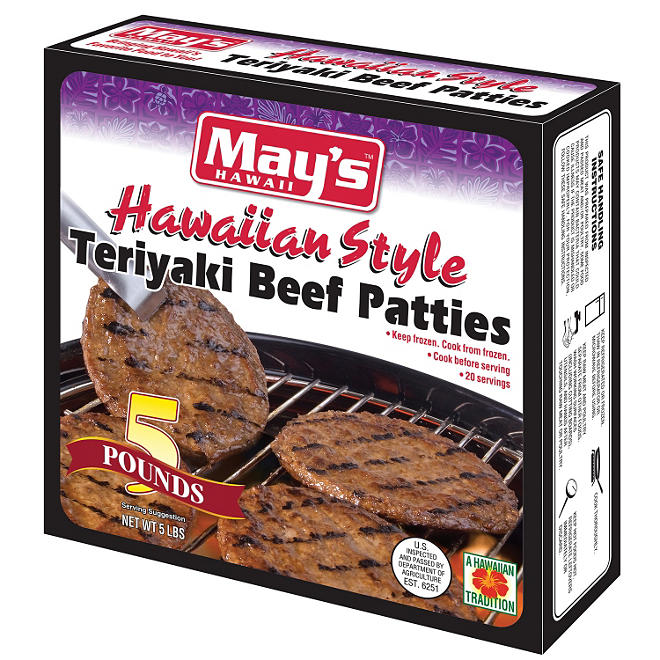 May's Hawaiian-Style Teriyaki Beef Patties (20 ct.)