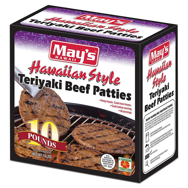 May's Hawaii Teriyaki Beef Patties (10 lbs.)