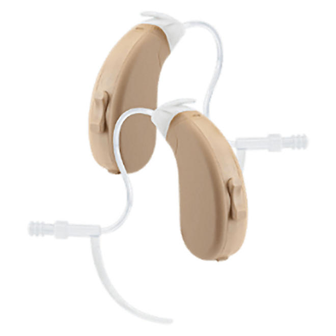 Liberty SIE 16 Channel Thin-Acoustic-Tube Hearing Aid Powered by Lucid Technlogy (2pk), Beige