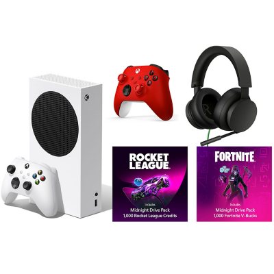 Xbox Series S – Fortnite u0026 Rocket League Bundle with Microsoft Xbox Wired  Gaming Stereo Headset and Pulse Red Controller - Sam's Club