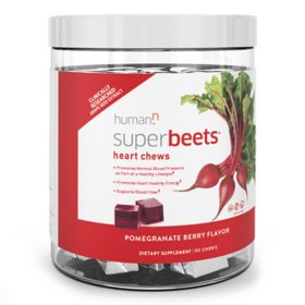 HumanN SuperBeets Heart Chews, Pomegranate Berry 90 ct.