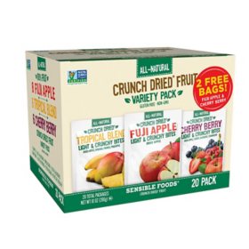 Sensible Foods Crunch Dried Fruit Variety Pack (10 oz., 20 pk.)