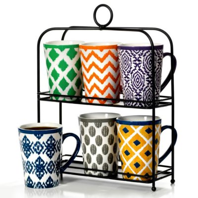 coffee cup set with rack