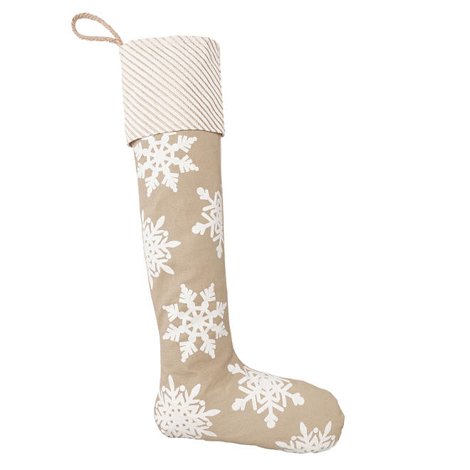 Member's Mark 40" Burlap Stocking with Snowflake Accents
