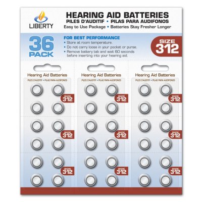 Liberty Hearing Aid Batteries: Size 312 - Sam's Club