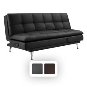 Serta Morgan High Performance Leather Fabric Convertible Sofa, Assorted Colors