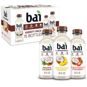 Bai Cocofusions Flavored Water Variety Pack 18 fl. oz., 15 pk.