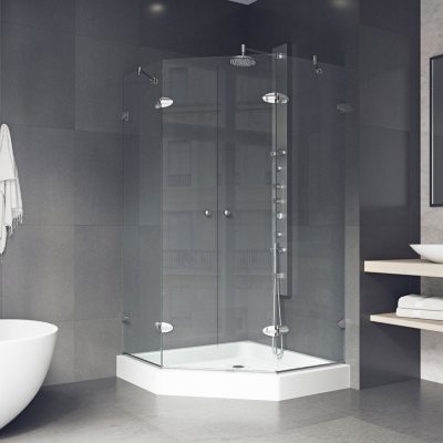 Vigo Gemini Frameless Neo Angle Shower Enclosure With Base Sam S