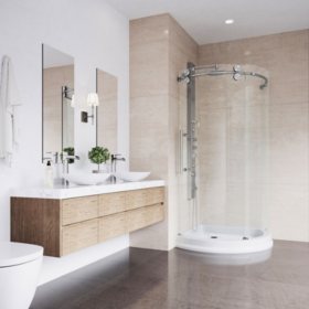 Vigo Sanibel Frameless Round Sliding Door Shower Enclosure With