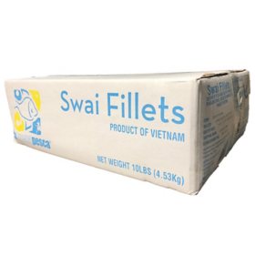 Frozen Swai Fillets 8-10 oz. each, 10 lbs.