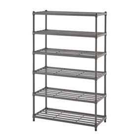 TRINITY 6-Tier Metal Slat Shoe Rack, 28" W x 12" D x 45" H