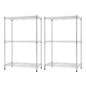 TRINITY BASICS EcoStorage 3-Tier NSF Wire Shelving, 23.2" W x 13.4" D x 35.6" H, 2 Pack	