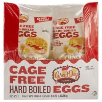 Great Day Farms Cage-Free Hard Boiled Eggs, Peeled (2 eggs per pk., 12 pk.)