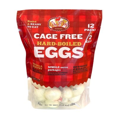 Great Value Cage-Free Hard Boiled Eggs, 9.31 oz, 6 Count