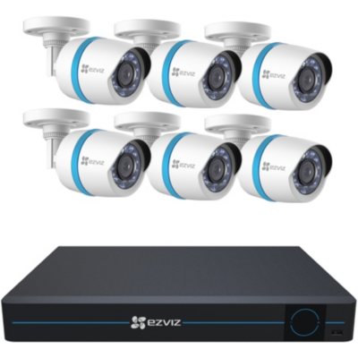 EZVIZ 8 Channel 1080p HD IP NVR Security System with 2TB Hard Drive, 6  1080p Weatherproof Bullet Cameras with 100' Night Vision - Sam's Club