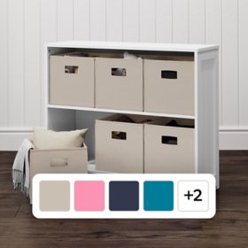 RiverRidge Horizontal Bookcase with 6 Bins, Assorted Shelf and Bin Colors