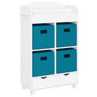 RiverRidge Cubby Storage Cabinet with Bookrack and 4 Bins, Assorted Colors