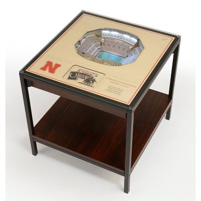 NCAA 25-Layer StadiumViews Lighted End Table - Nebraska Cornhuskers:- Nebraska Cornhuskers