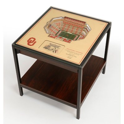 NCAA 25-Layer StadiumViews Lighted End Table - Oklahoma Sooners:- Oklahoma Sooners