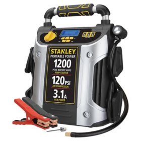 Stanley 1200 Peak Amp Jump Starter & Power Station with 120 PSI Compressor