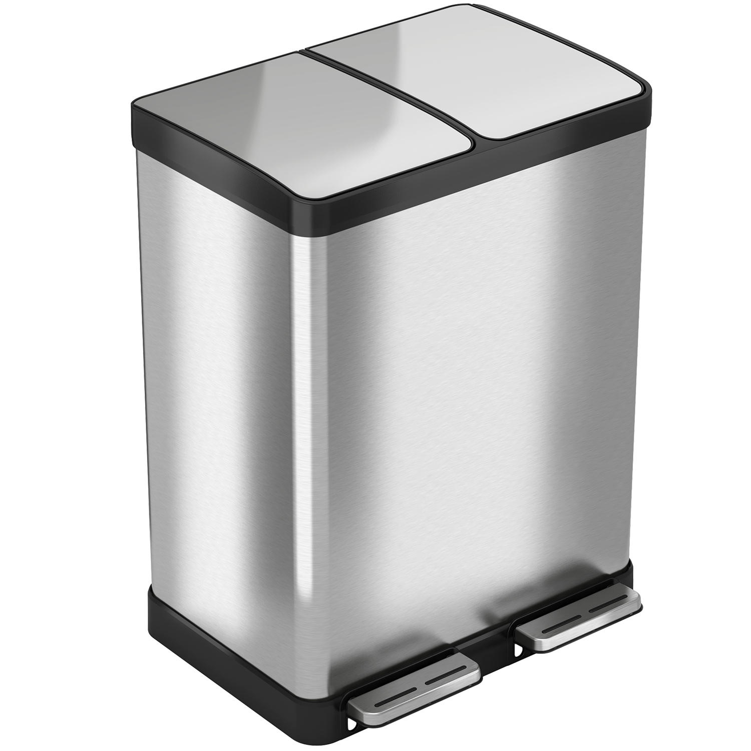 iTouchless SoftStep 16 Gallon Stainless Steel Step Trash Can