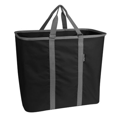 clevermade snapbasket laundrycaddy pop-up hamper: collapsible laundry basket/tote  bag, black/charcoal 