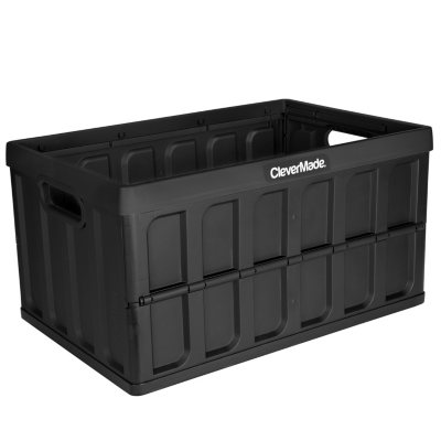 CleverMade 62L Collapsible, Stackable, Plastic Storage Bins/Utility Crates  - 3 Pack (Translucent) - Sam's Club