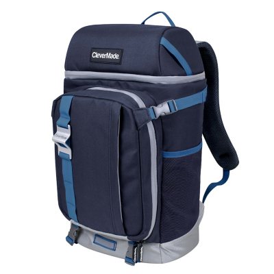 CleverMade Cardiff 24-Can Backpack Cooler, Navy/Neptune Blue 