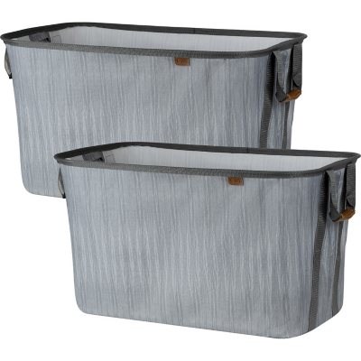 CleverMade Collapsible Laundry Caddy, 2 pk. - Charcoal/Gray