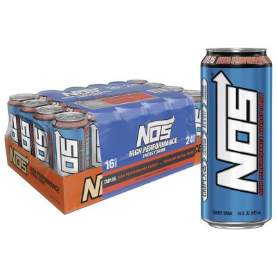 Nos Energy Drink Nitro Mango 16oz Cans Total 2 Full Cans Lot 