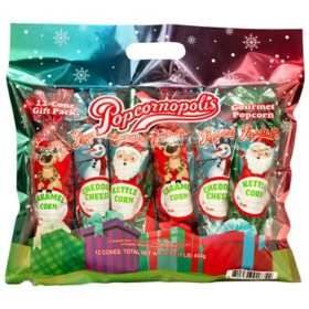 Popcornopolis 12-Cone Holiday Gift Pack (16oz)