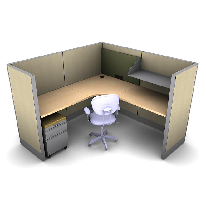 SNAP!Office 1-Person Task Workstation - Hardwood Forest Color Combo