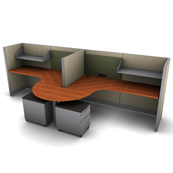 SNAP!Office 2-Person Task Workstation - Urban Jungle Color Combo