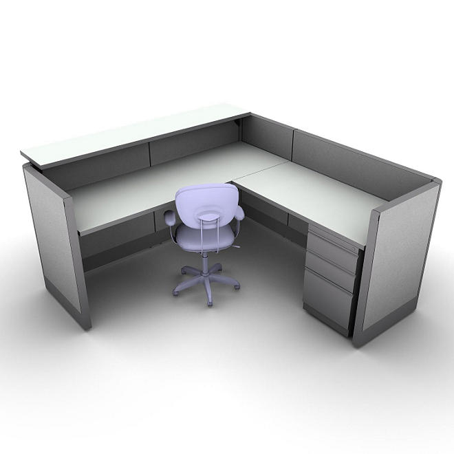 SNAP!Office - Task Oriented Work & Reception Station - Concrete Chic Color Combo