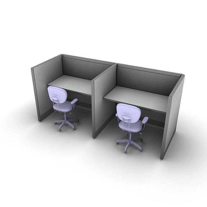 SNAP!Office - 2-Person Basic Workstation - Concrete Chic Color Combo