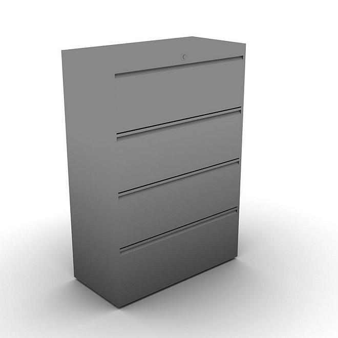 SNAP!Office 4-Drawer Lateral File - Aluminum Gray
