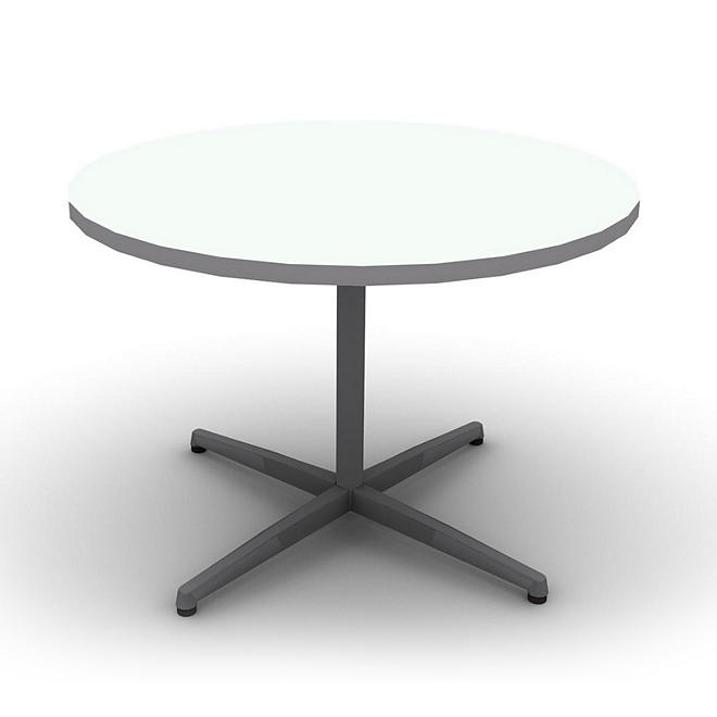 SNAP!Office - Round Table - Aluminum Gray & Frosty White Top